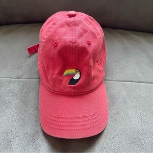 Embroidered Toucan Red Baseball Cap